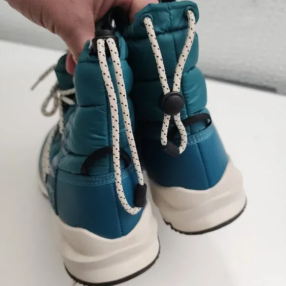 The North Face Women's ThermoBall Lace Up Waterproof Boots Teal Blue Size 9 - Picture 7 of 13